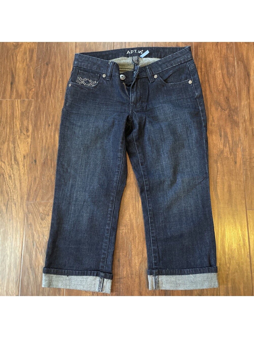 Apt.9 Capri Jeans Modern P2 Dark Blue Denim